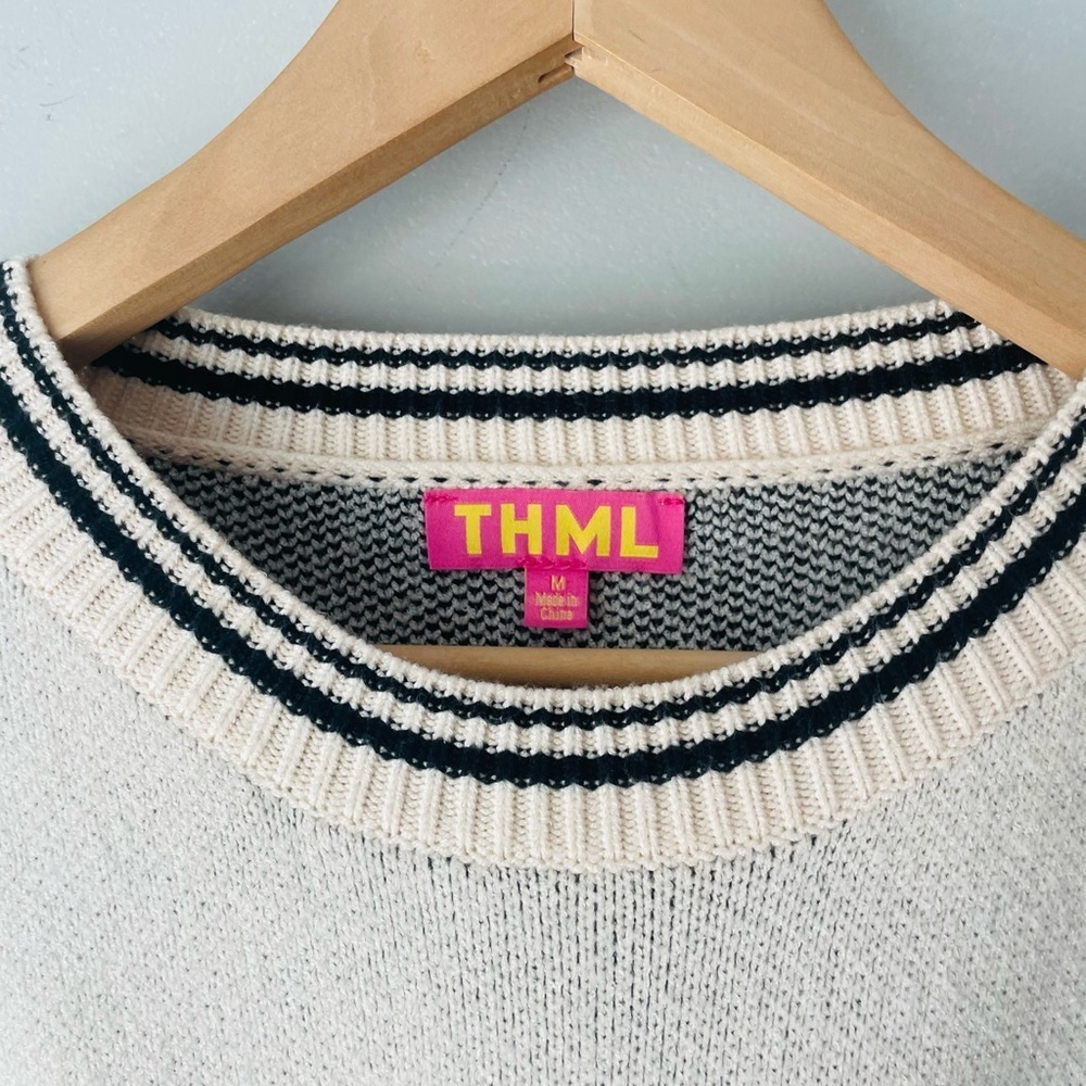 THML Anthropologie Ivory and Black Floral Sweater - Picture 3 of 6